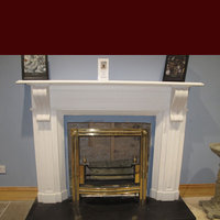 The Clyde fireplace in white sivec marble