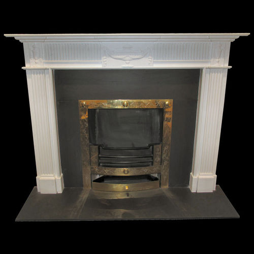 The Adam Reeded in white sivec marble, honed finish