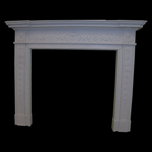 The Georgian fireplace in white sivec marble