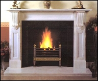 The William Fireplace out of White Estremoz Marble.