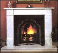 The Plain Victorian Fireplace out of white Carrara Marble.
