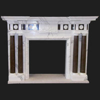 The Newark fireplace in white stattuary & gris pulpis marble