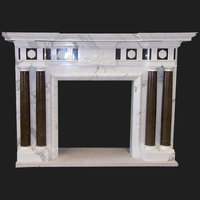 The Newark Fireplace out of White Statuary & Gris Pulpis Marble.