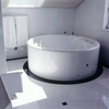 Bathroom in White Sivec marble and black granite
