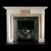 The Cork fireplace surround in creme marfil marble