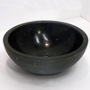 Solid circular sink in portuguese basalt, polished finish.