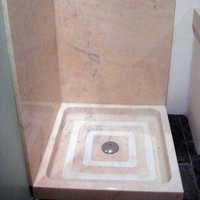 Solid, Matt Shower Tray out of Pink, Portuguese Marble.