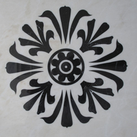 Inlaid marble center piece white estremoz & nero marquina.