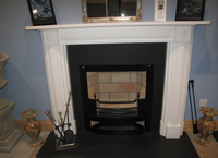 The Merrion Fireplace out of White Sivec Marble.