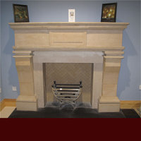The Warrington fireplace in algarve brun limestone