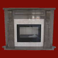 Carved Victorian fireplace out of Gris Pulpis Marble.