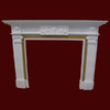 The Belfort Fireplace out of White Sivec Marble.