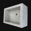 Solid Sink in White Carrara C marble, honed finish