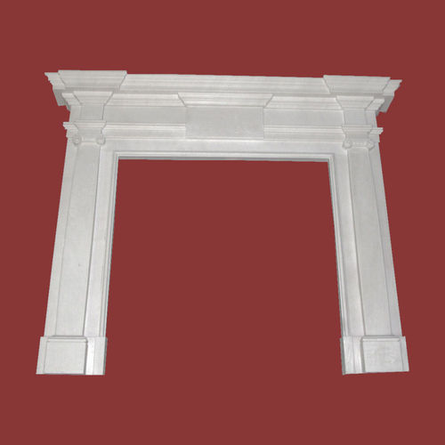 The English Surrey Fireplace out of White Sivec Marble.
