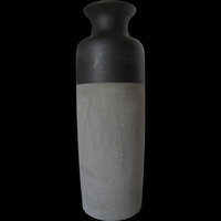 Basalt vase in a bush hammered and honed finish
