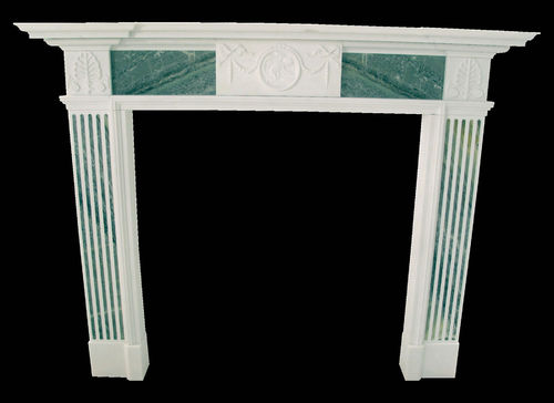 The Adam fireplace in white thassos marble, honed finish