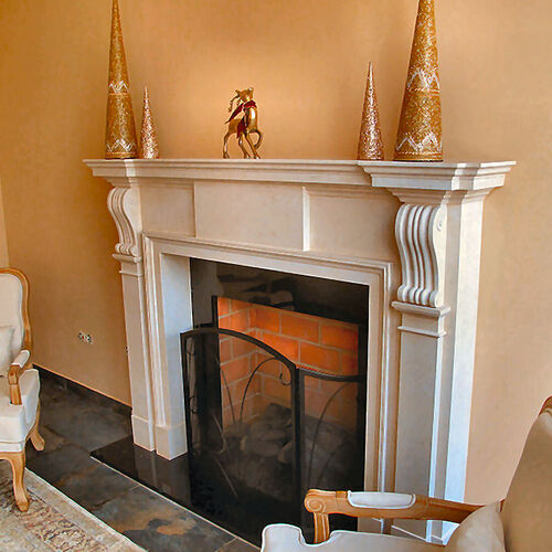 Charborough surround in Moleanos limestone.